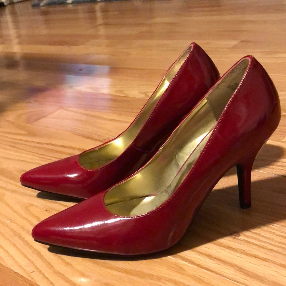 Red pointed heels